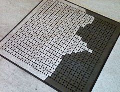 Perforated raised floor panel with surface coming off