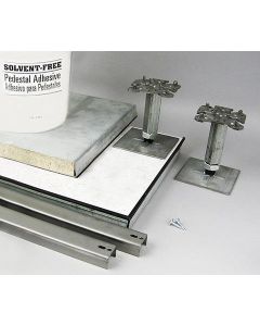 Includes 24" x 24" panels, adjustable pedestals, steel stringers, fasteners and specialty adhesive