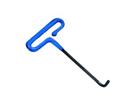 This heavy-duty steel lifter has a hook that is specially designed for use with ventilated panels.