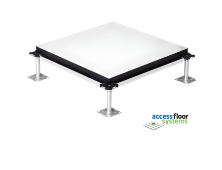 Raised floor system in stock, with Grey Starlite laminate.