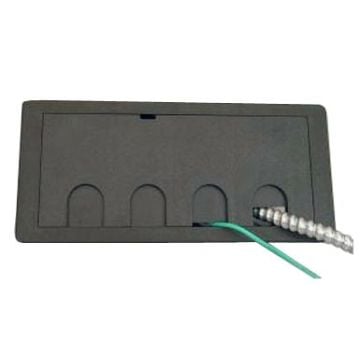 Four individual ports separate cables, keeping them neatly organized