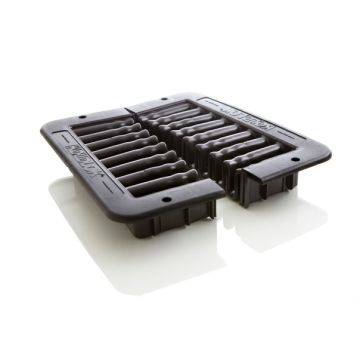 Split design allows installation or removal without disturbing cables