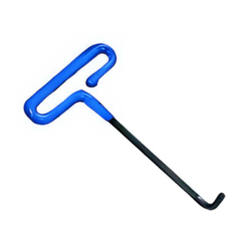 This heavy-duty steel lifter has a hook that is specially designed for use with ventilated panels.