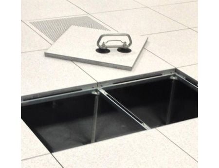 Computer Flooring panels are easily removed.