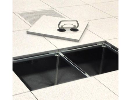 Computer Flooring panels are easily removed.