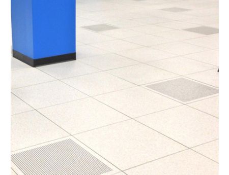 Raised Computer Floor has solid and perforated tiles.