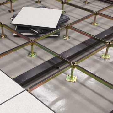 Standard bolted grid representation of a raised floor installation.