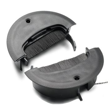 Brushes prevent air flow by forming a tight seal around cables.