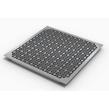 56% open area.  Lightweight aluminum panel is ideal for areas that need high airflow and load capacity.