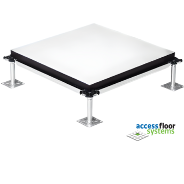 Raised floor system in stock, with Grey Starlite laminate.