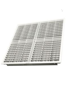 68% open area delivers 2,594 CFM at 0.10" H2O  Splits between two directions.