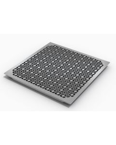 56% open area.  Lightweight aluminum panel is ideal for areas that need high airflow and load capacity.